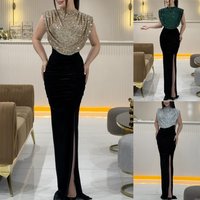 Clothing Spring Autumn Sequined Sleeveless Dress Casual Party Slit Dress