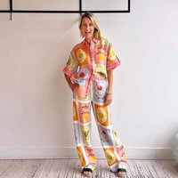 Women’s Clothing Casual Fashion Linen Shirt Collar Cardigan Long Suit