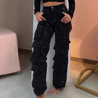 Clothing Fashion Street Style Pocket Diamond Casual Jeans