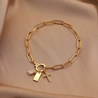 Satellite Cross Letter Bracelet Chain Paperclip Jewelry & Accessories