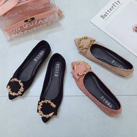 Women's Shoes Spring Flat Shoes For Women Shallow Mouth Metal Decoration Pointed Toe Slip On Shoes For Women