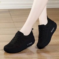 Flying Weaving Mesh Breathable Casual Spring Summer Sports Trendy Thick Sole Mom Tall Shoes