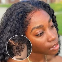 Kinky Curly Swiss Lace Frontal Human Hair Wig PrePluck Natural Hairline For Women Brazilian Remy Hair