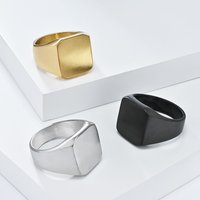 Cross border European American e commerce jewelry matte brushed stainless steel seal ring simple titanium steel bracelet wholesale