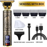LCD Professional Electric Hair Clippers Man Trimmers Cordless Beard Shaver Gift