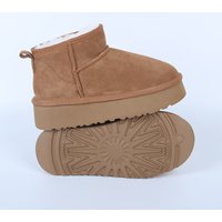 Sheepskin Integrated Snow Boots Winter Thick Soled Height Increasing Bread Shoes Genuine Leather