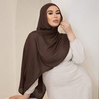 Scarves Autumn Solid Hot Selling Malay Indonesian Cotton Headscarf Solid Wide Edge Thin Modal Breathable Scarf