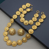 Women's Jewelry Ank classic lion set plain gold texture middle-aged cost-effective high-end antique jewelry 68 years of American re-engraving