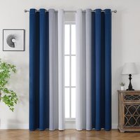 High-Density Gradient Printed Blackout Curtains - 100% Room Darkening Thermal Insulated Drapes 84x96 Inch Noise Reducing Wrinkle-Free