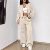 Clothing Casual Zip Up Hoodie & Pants Set Trendy Streetwear Two Piece Outfit