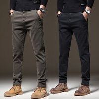 Clothing Casual Pants Middle Aged Business Slim Fit Straight Elastic Fashion Trousers