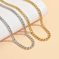 Stainless Steel Punk Minimalist Style 6mm NK Necklace Unisex Cuban Sweater Chain