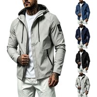Slim Fit Hooded Windbreaker Jacket 2026 Cross Border Fashion Solid Versatile Style Factory Direct Stock