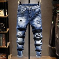 Stretch Ripped Skinny Jeans Slim Fit Comfort Denim Pants Distressed Details Casual Wear