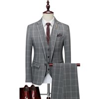 Men's clothing Plaid Three-piece Suit Suit Men's Casual Suit Groom's Groomsmen's Dress