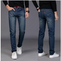 Men's Clothing Youth Fat Guy Large Size Straight Loose Jeans Casual Pants