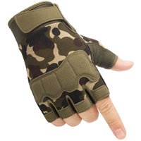 Tactical gloves Sports tactics non-slip gloves Semi-finger men’s and women’s camouflage riding mountaineering non-slip open-finger paratrooper gloves