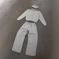 Vintage Embroidered Hoodie Jogger Set Casual Streetwear Cotton Polyester Linen Long Sleeve Spring Autumn