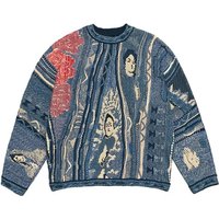 Autumn Winter Retro Fashion Guochao Casual Thick Needle Sweater 3D Digital Printing Crew Neck Sweater