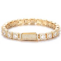 Jewelry Hip Hop Jewelry 7mm Flip Buckle Bracelet Zircon Rock Candy Chain Jewelry Bracelet