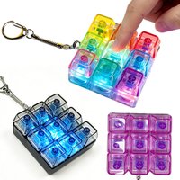 Toys LED Crystal Clicker Sensory Toy Stress Relief Keyboard Keychain Fidget Gadget