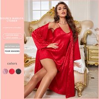 Clothing Casual Pajamas Sexy Fashion Silk Pajamas Ice Silk Home Clothes Sling Robe Suit