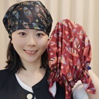 Ice Silk Thin Surgical Cap Nurse Doctor Cap Medium Short Hair Turban Chemotherapy Printed