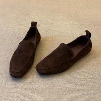 Voghion Women's Soft Leather Square-Toe Loafers