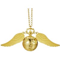 Golden Snitch Pocket Watch Necklace Vintage Style Chain 37mm Round Dial Quartz Movement Water Resistant Perfect Gift Fans