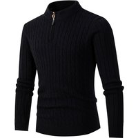 Men's Clothing Sweater Long Sleeve Twist Half Tall Neck Zip Knit Bottom Up Clothing