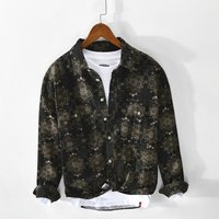 Casual Long Sleeved Digital Printed Cotton Shirt Jacket