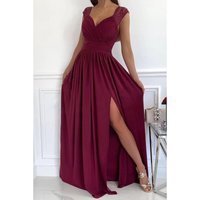 Sleeveless Lace Hem Slit Dress European American Style Independent Website Bestseller 2025 Wish