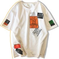 Short sleeved T shirt Fashion Brand Trend Ins Summer 2020 Five quarter Sleeve Top Loose Half sleeved T shirt Korean Style