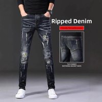 Men's Slim Fit Skinny Jeans Trendy Ripped Stretchy Denim For Spring Autumn Summer New Style Thin Clothing