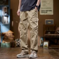Clothing Overalls high street fashion brand loose large casual pants fashion pocket straight pants