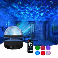 LED Water Pattern Starry Sky Projector Star Moon Lamp Bedroom Night Rotating Galaxy Light for Kid Christmas Gifts