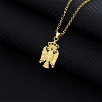 Fashion New Serbia Eagle Pendant Necklace for Women Men Sier Color/Gold Color Stainle Steel Srbija Charm Jewelry Serbian