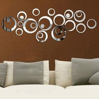 3D Acrylic Three Dimensional Mirror Sticker Living Room Bedroom TV Background Wall Circle Home Decoration