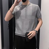 Clothing Summer short sleeved knitted T shirts fashionable slim fit half sleeved bottoming shirts personality tops