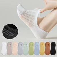 5 10 Pairs Invisible Boat Meshs Summer Silicone Non slip Chaussette Ankle Low Cut Female Show Breathable Thin