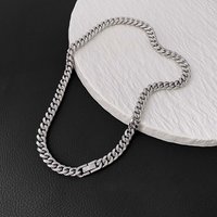 Hip-Hop Cuban Non-Fading High-End Thick Sweater Chain Full Titanium Steel Necklace Trendy