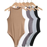 Clothing Slim Round Neck Vest Jumpsuit Outer Wear Slim Sleeveless Suspenders Solid Bottoming Shirt Stretch Top