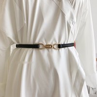 Style Buckle Belt Slim Decorative Dress Paired Skirt Sweater Coat Waist Cinching Fashion PU Small Belt