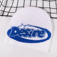 Unisex Jacquard Autumn And Winter Hat Desire Letter Knit Hat Warm Europe And The United States Men And Women The Same