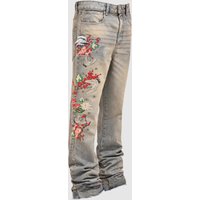 Men's Clothing 26 New Men's Denim Straight Pants European And American Street Fashion Ins Popular Stretch Patch Denim Straight Pants