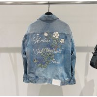 Man's clothing Fashion trend men's denim jacket personalized embroidered casual coat cotton