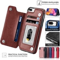 High Grade Leather Case Card Slots For iPhone SE 6S 7 8 Plus XR XS 11 Pro Max Wallet Case For Samsung A50 A70 A51 A71 S2