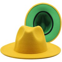 Woolen top fashionable double sided block flat brim jazz hat felt hat