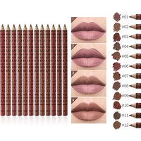 GLAZZI12 fine lipliner eyeliner pencil set matte durable easy color makeup cosmetics