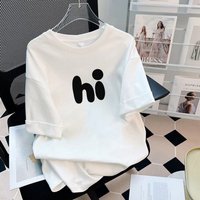 Women's Clothing Pure Cotton White T Shirt Short Sleeved Fashionable Loose Slim Half Sleeved T Shirt